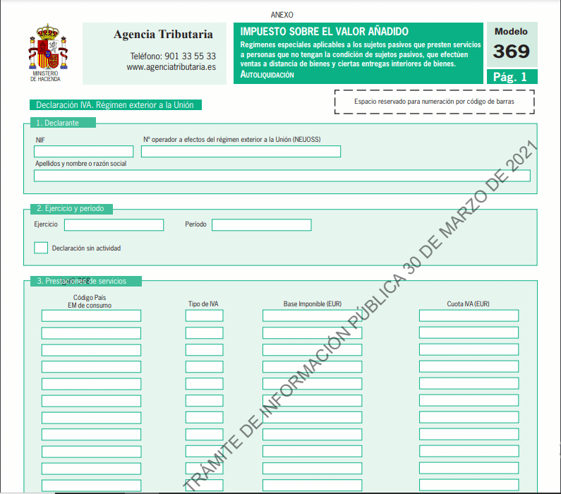 modelo 369 del regimen exterior a la union