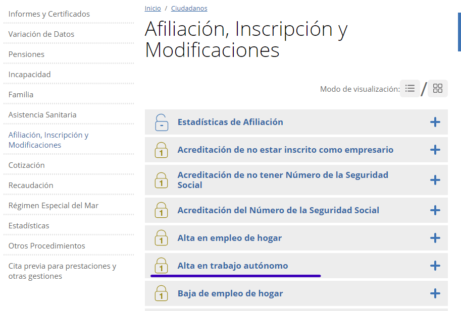 Alta autónomo seguridad social