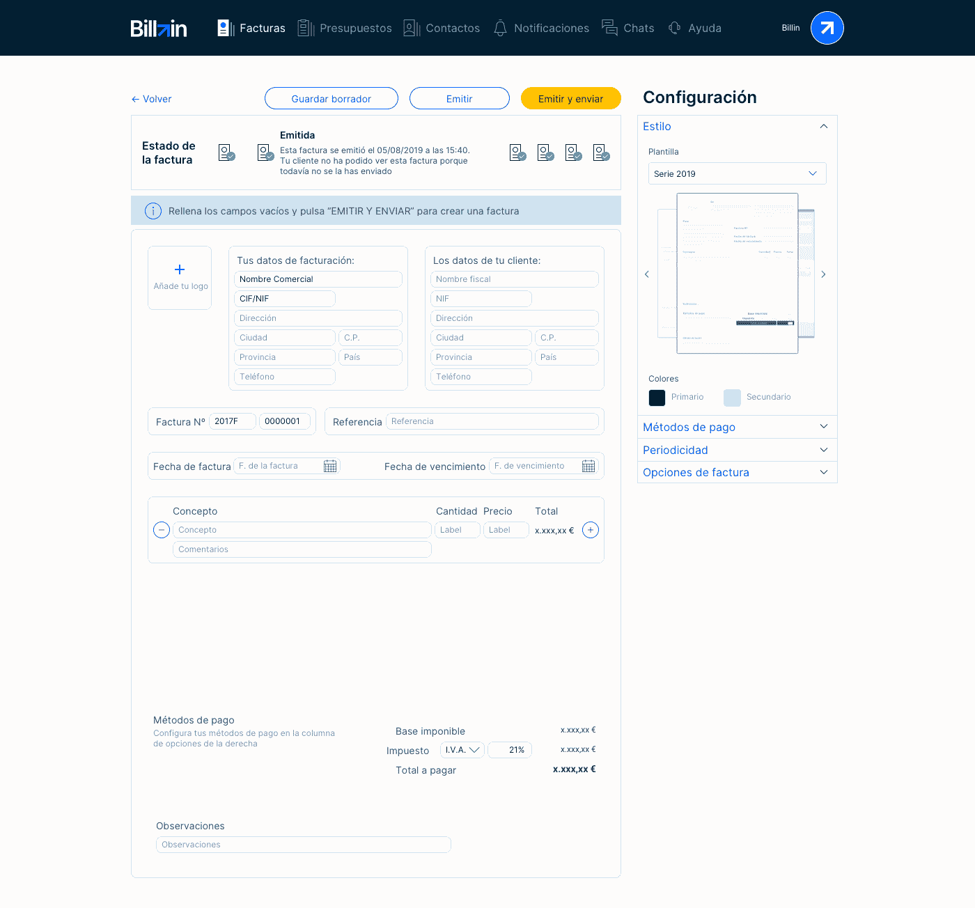 Programa De Facturación Para Autónomos - Accede Gratis | Billin